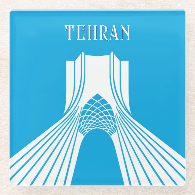 Maßgeschneidertes Azadi Tower Modern Magnet Glasuntersetzer (Vorderseite)