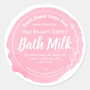 Maßgeschneidertes Bad Milch Label Handmade Busines Runder Aufkleber