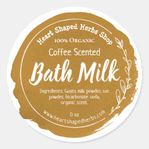 Maßgeschneidertes Bad Milch Label Handmade Busines Runder Aufkleber