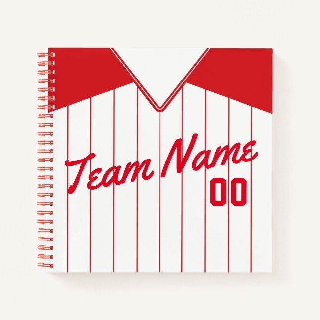 Maßgeschneidertes Baseball Softball Jersey-Noteboo Notizbuch (Vorderseite)