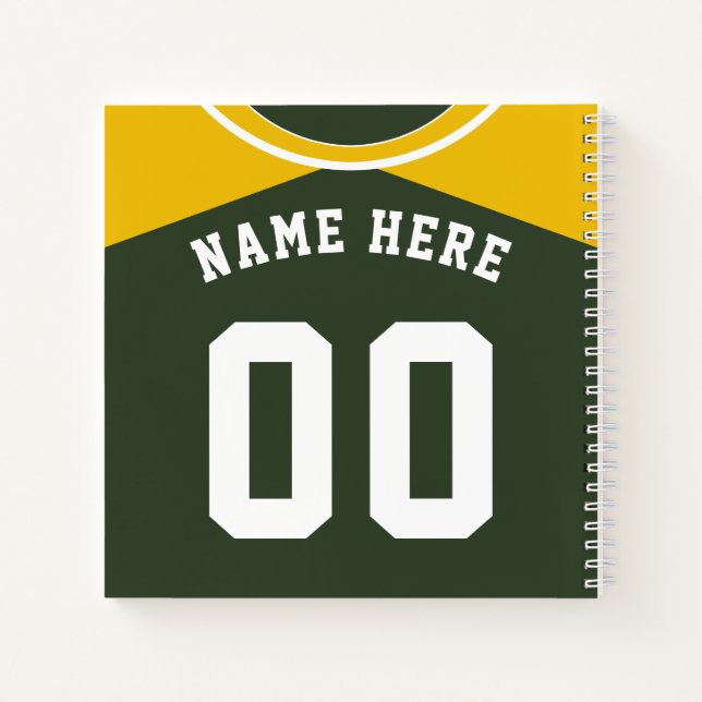 Maßgeschneidertes Baseball Softball Jersey-Noteboo Notizbuch (Rückseite)