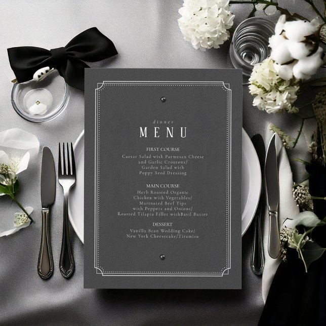 Maßgeschneidertes Black & White Wedding Menu ID109 (Von Creator hochgeladen)