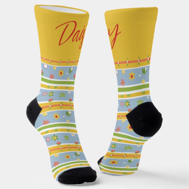 Maßgeschneidertes Blau- und Gelbmuster für die Blu Socken (Gewinkelt)