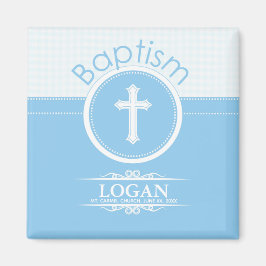 Maßgeschneidertes, blaues Kind Gottes Taufe Magnet