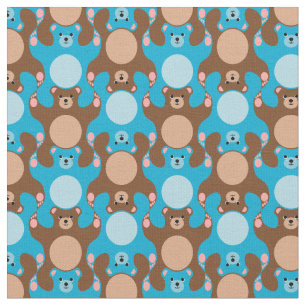 Maßgeschneidertes Blue Brown Teddy Bärentesselung  Stoff