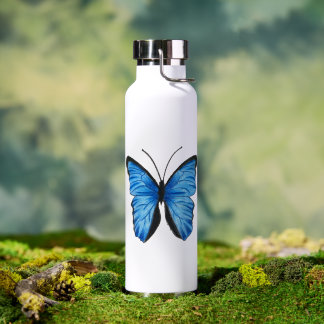 Maßgeschneidertes Blue Butterfly Design Trinkflasche
