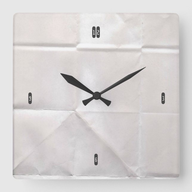 Maßgeschneidertes Brown Paper Quadratische Wanduhr (Vorderseite)