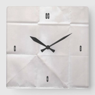 Maßgeschneidertes Brown-Papier Quadratische Wanduhr