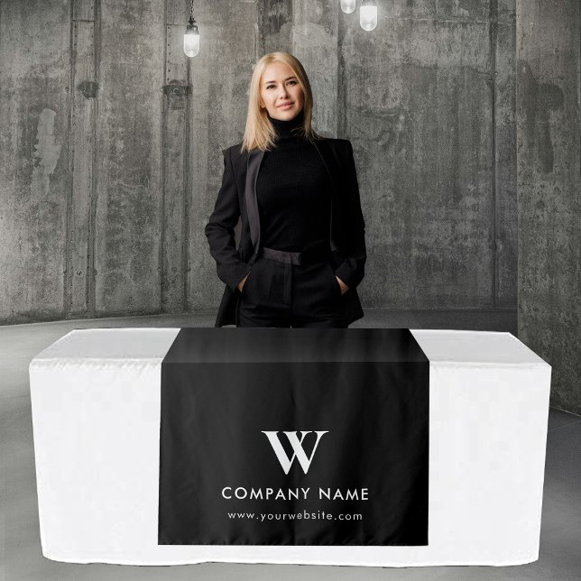 Maßgeschneidertes Business Table Runner Banner Mod Wandteppich (Custom Business Table Runner Banner Modern Black Tapestry)