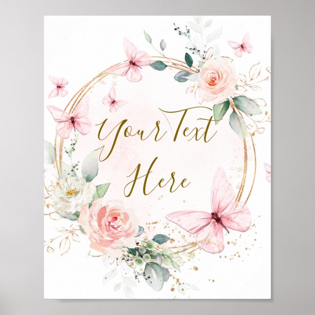 Maßgeschneidertes Butterfly-Zeichen Poster (Vorne)