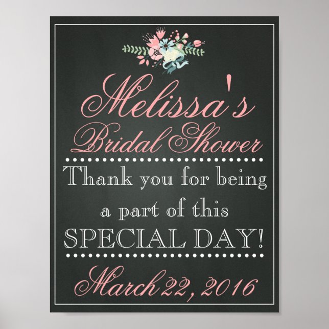 Maßgeschneidertes Chalk-Brautparty-Zeichen, Bridal Poster (Vorne)