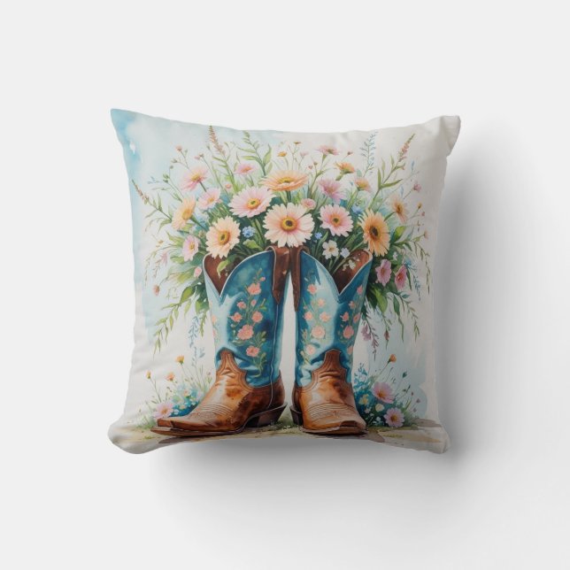 Maßgeschneidertes Cowgirl Throw Kissen | Bouquet B (Vorderseite)