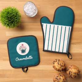 Maßgeschneidertes Crispe Cupcake Bäckerei Ofenhandschuh & Topflappen-Set