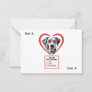 Maßgeschneidertes Dalmatiner-HundValentine Mitteilungskarte