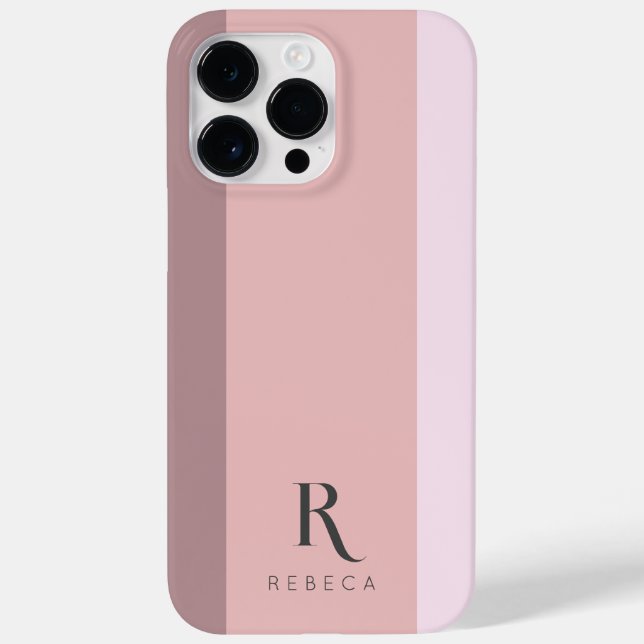 Maßgeschneidertes Drei-Farben-Block-Dusty-Rose-Gol Case-Mate iPhone 14 Pro Max Hülle (Rückseite)