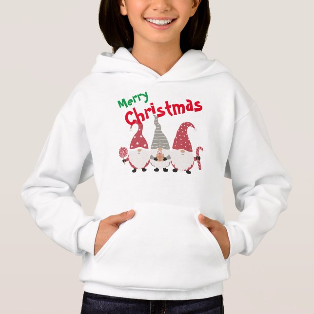 Maßgeschneidertes Drei-Niedlich-Weihnachtsbummel Hoodie (Vorderseite)