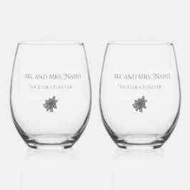 Maßgeschneidertes elegantes Hochzeitsglas Weinglas Ohne Stiel