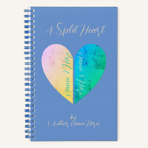 Maßgeschneidertes elegantes Split Heart Yellow Blu Notizbuch
