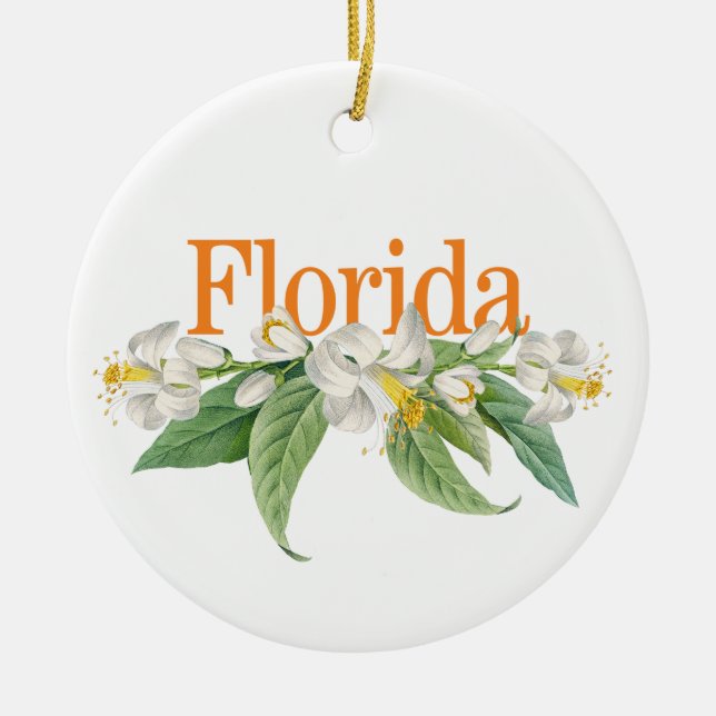 Maßgeschneidertes Florida Ornament mit Orangen Blü (Vorne)