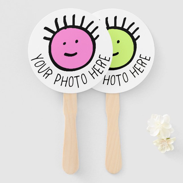 Maßgeschneidertes Foto 10 x RUNDE HAND FANS, FAVOR Fächer (Vorne und Hinten)