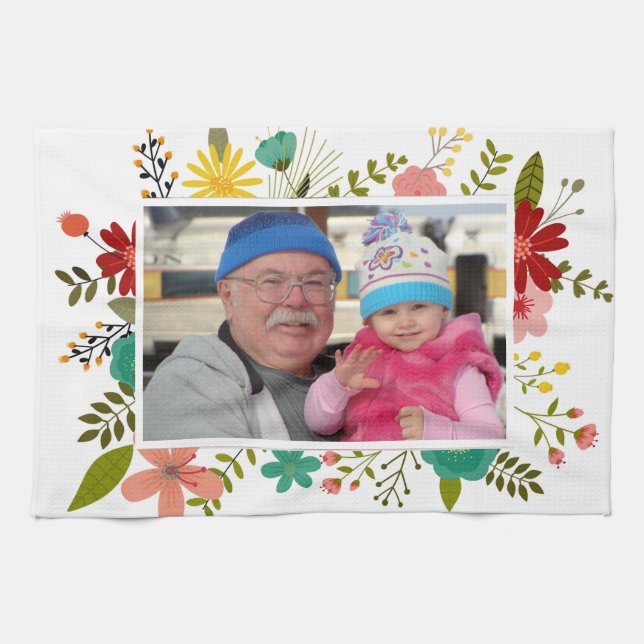 Maßgeschneidertes Foto Blumenrahmen Vorlage Küchen Geschirrtuch (Horizontal)