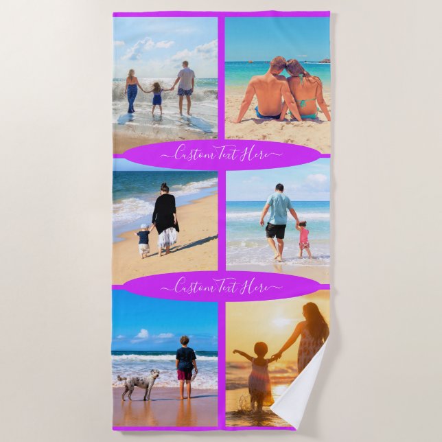 Maßgeschneidertes Foto Collage Beach Handtuch Ihre (Vorderseite)