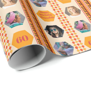 Maßgeschneidertes Foto Ethnic Bohemisch Boho Orang Geschenkpapier