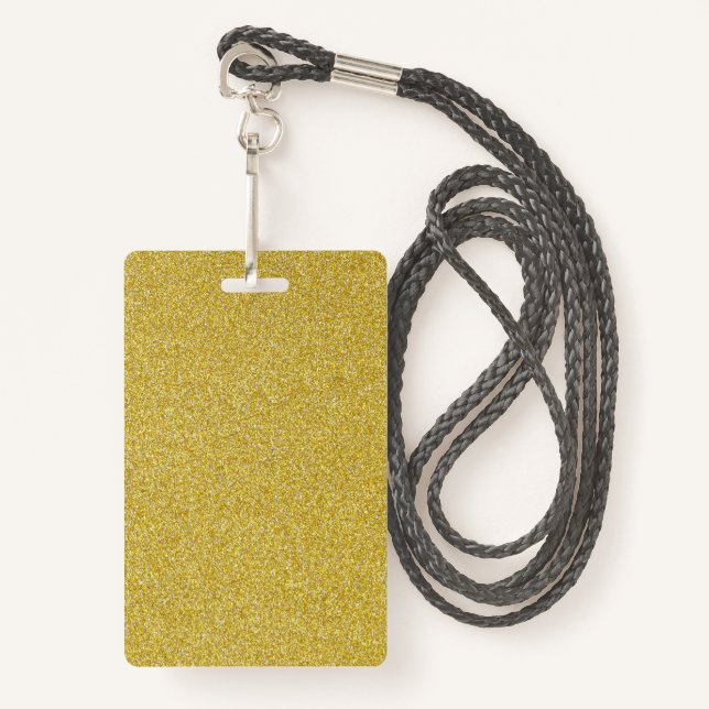 Maßgeschneidertes Foto für den Blank-Gold-Glitzer- Ausweis (Vorderseite mit Schlüsselband)