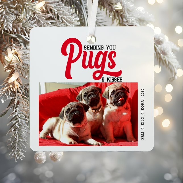 Maßgeschneidertes Foto für Mops Dog Weihnachtsbild Ornament Aus Metall (Von Creator hochgeladen)