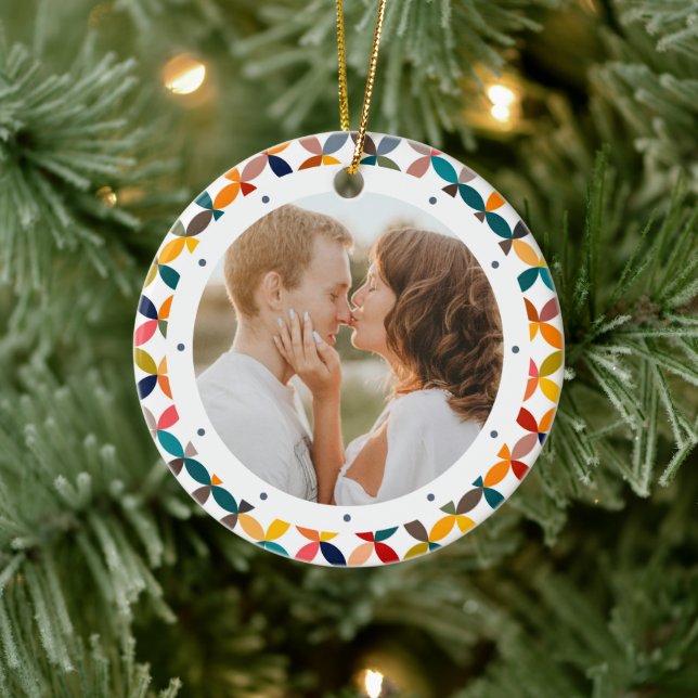 Maßgeschneidertes Foto Modernes, Personalisiertes  Keramik Ornament (Baum)