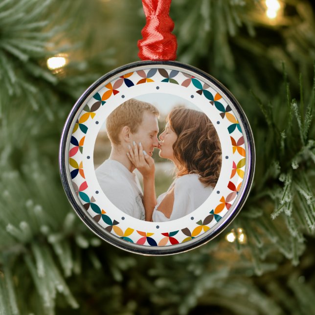 Maßgeschneidertes Foto Modernes, Personalisiertes  Ornament Aus Metall (Baum)