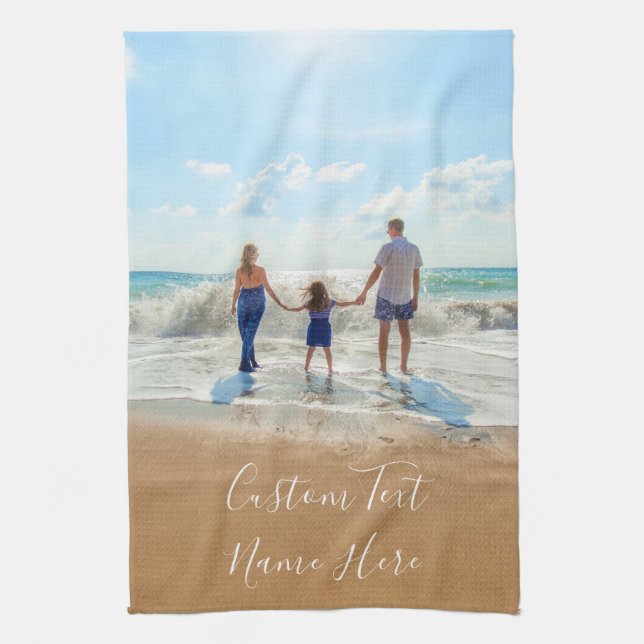 Maßgeschneidertes Foto- und Textküchenhandtuchdesi Geschirrtuch (Vertikal)