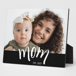 Maßgeschneidertes Foto von Mutter und Baby zum Grü Fotoplatte
