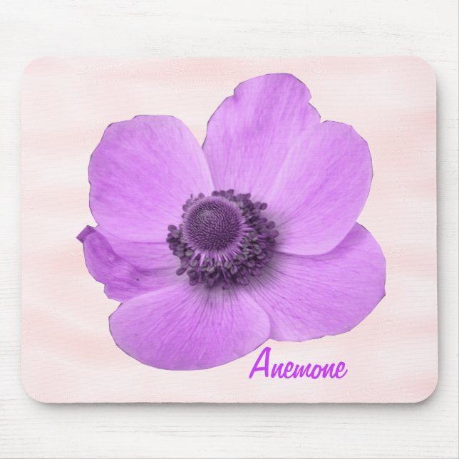 Maßgeschneidertes Girly Pink Anemone Mousepad (Vorne)