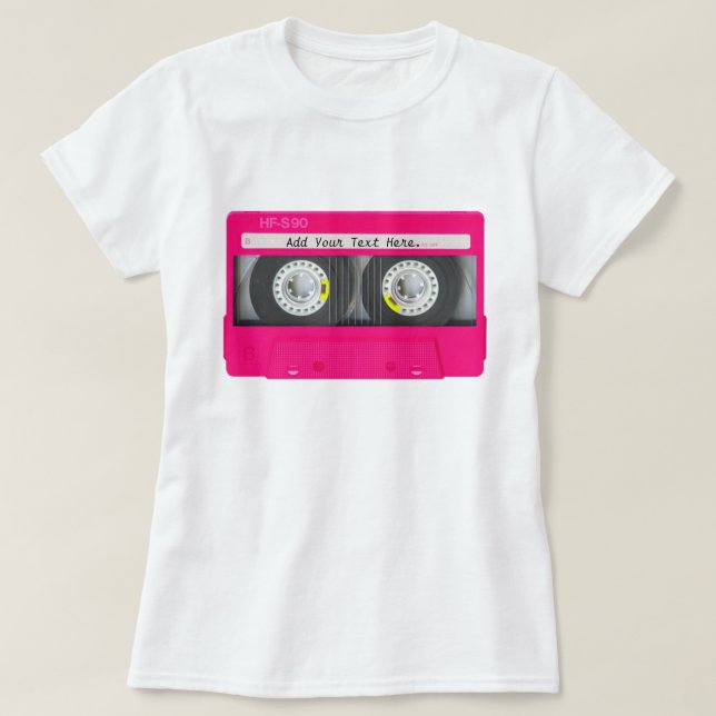 Maßgeschneidertes Girly-Pink-Kassettenband T-Shirt (Design vorne)