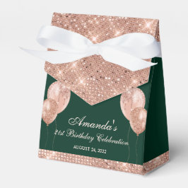 Maßgeschneidertes Glam Smaragdgrün und Rose Gold Geschenkschachtel