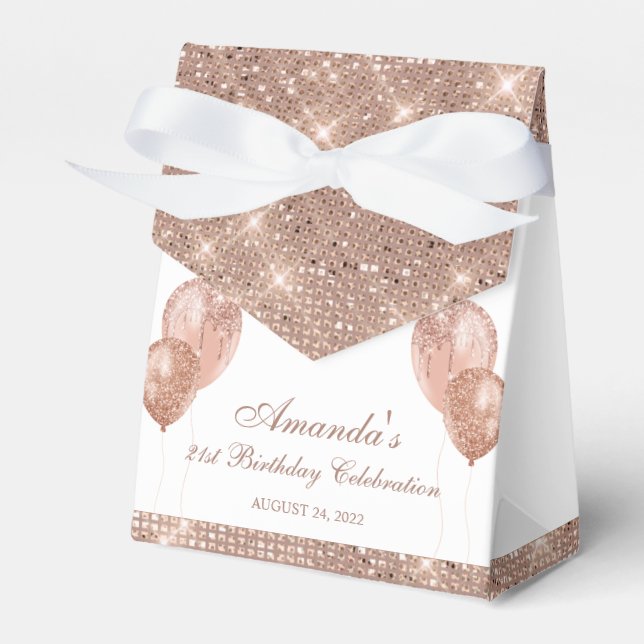 Maßgeschneidertes Glam White und Rose Gold Geschenkschachtel (Vorderseite)