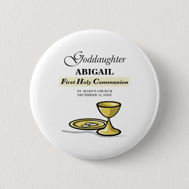 Maßgeschneidertes, Godtochter First Communityskhal Button (Vorderseite)