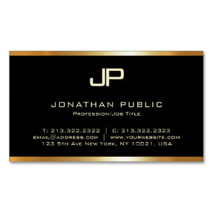 Maßgeschneidertes Gold Monogram Modern Template L Magnetische Visitenkarte