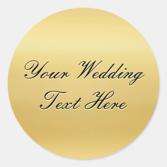 Maßgeschneidertes Gold-Wedding-Siegel Runder Aufkleber (Vorderseite)
