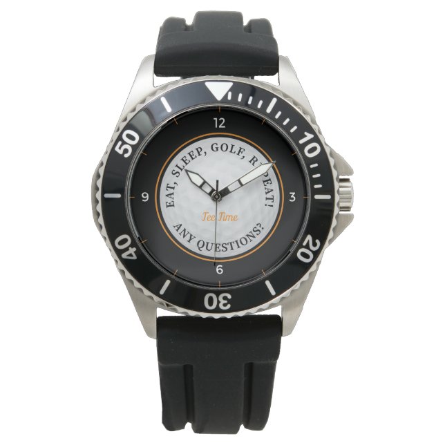 Maßgeschneidertes Golf Ball Sportgolding Zitat Bla Armbanduhr (Vorderseite)