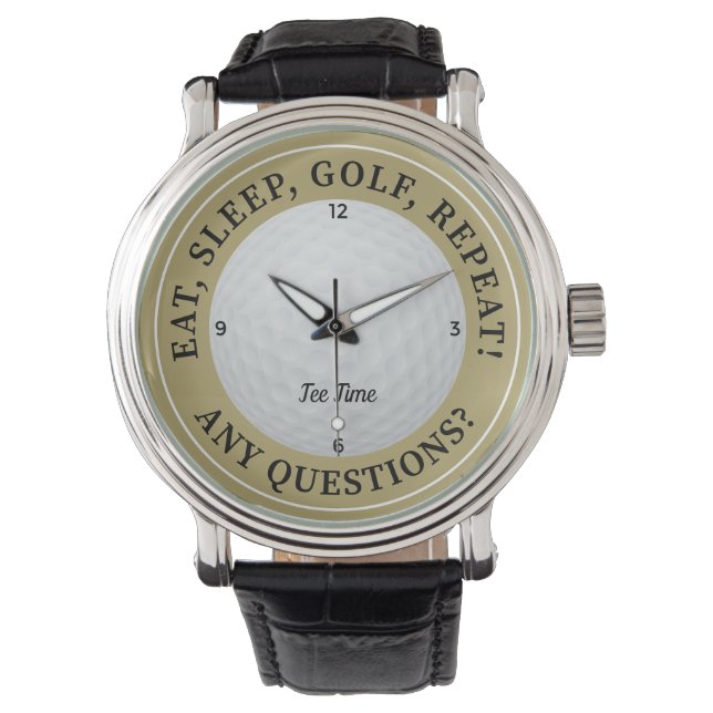 Maßgeschneidertes Golf Ball Sportgolding Zitat Gol Armbanduhr (Vorderseite)