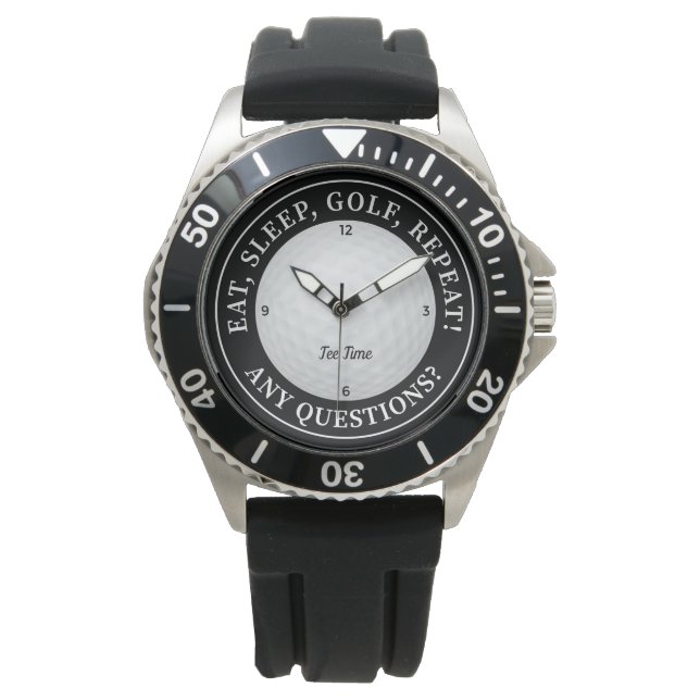 Maßgeschneidertes Golf Ball Sportgolding Zitat Sch Armbanduhr (Vorderseite)