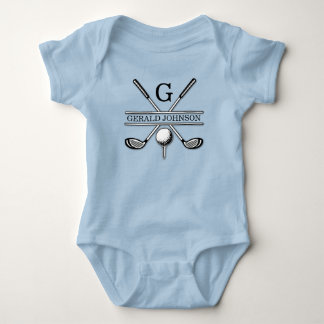 Maßgeschneidertes Golf Monogram Design Baby Strampler