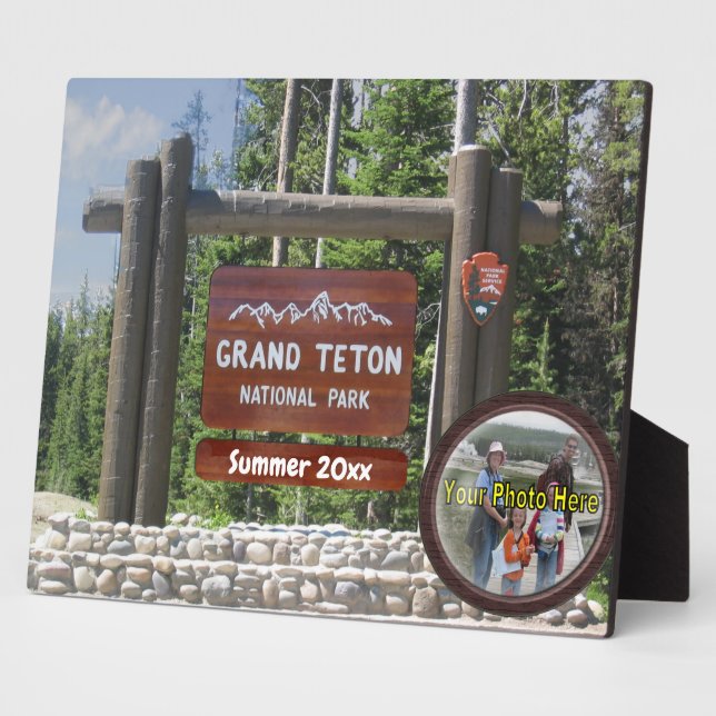Maßgeschneidertes Grand Teton Foto Souvenir Plaque Fotoplatte (Seite)