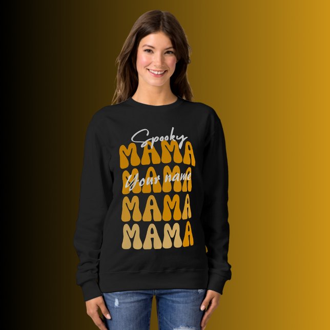 Maßgeschneidertes Groovy Halloween Mama lustiges H Sweatshirt (Von Creator hochgeladen)