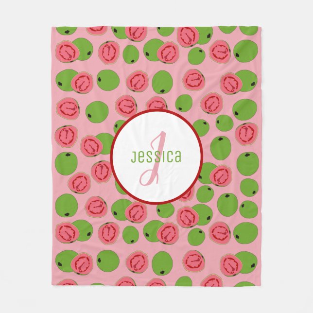 Maßgeschneidertes Guava-Fruchtmuster Fleecedecke (Vorderseite)