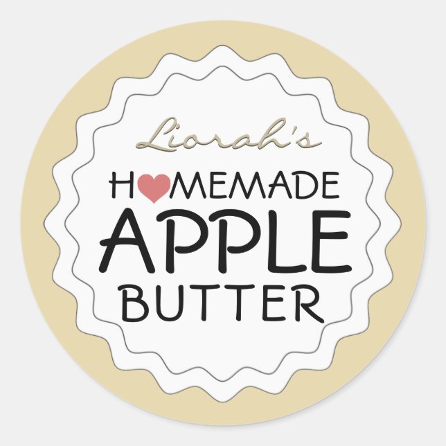 Maßgeschneidertes, hausgemachtes Apple Butter Labe Runder Aufkleber (Vorderseite)