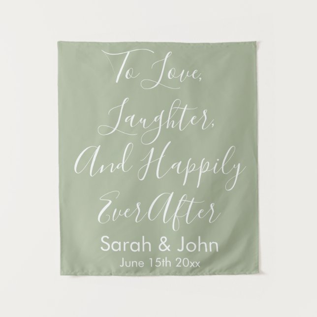 Maßgeschneidertes Hochzeitshintergrund Rustikales  Wandteppich (Vorderseite)