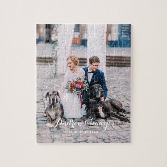 Maßgeschneidertes Hochzeitsrätsel für das Foto (Vertikal)